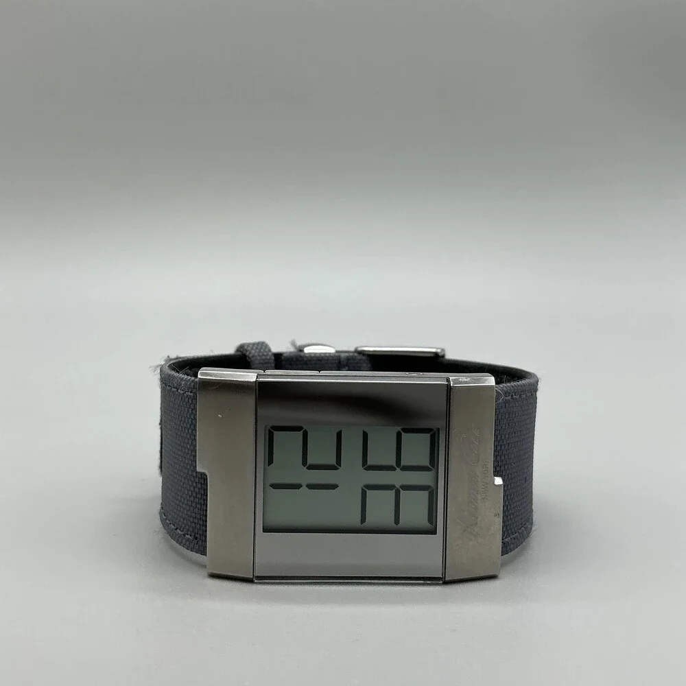 Kenneth Cole New York KC1470 Mens Watch 29mm Silver Tone Digital New Battery